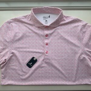 Johnnie-O “Flock Yeah” Light Pink Patterned Polo Shirt